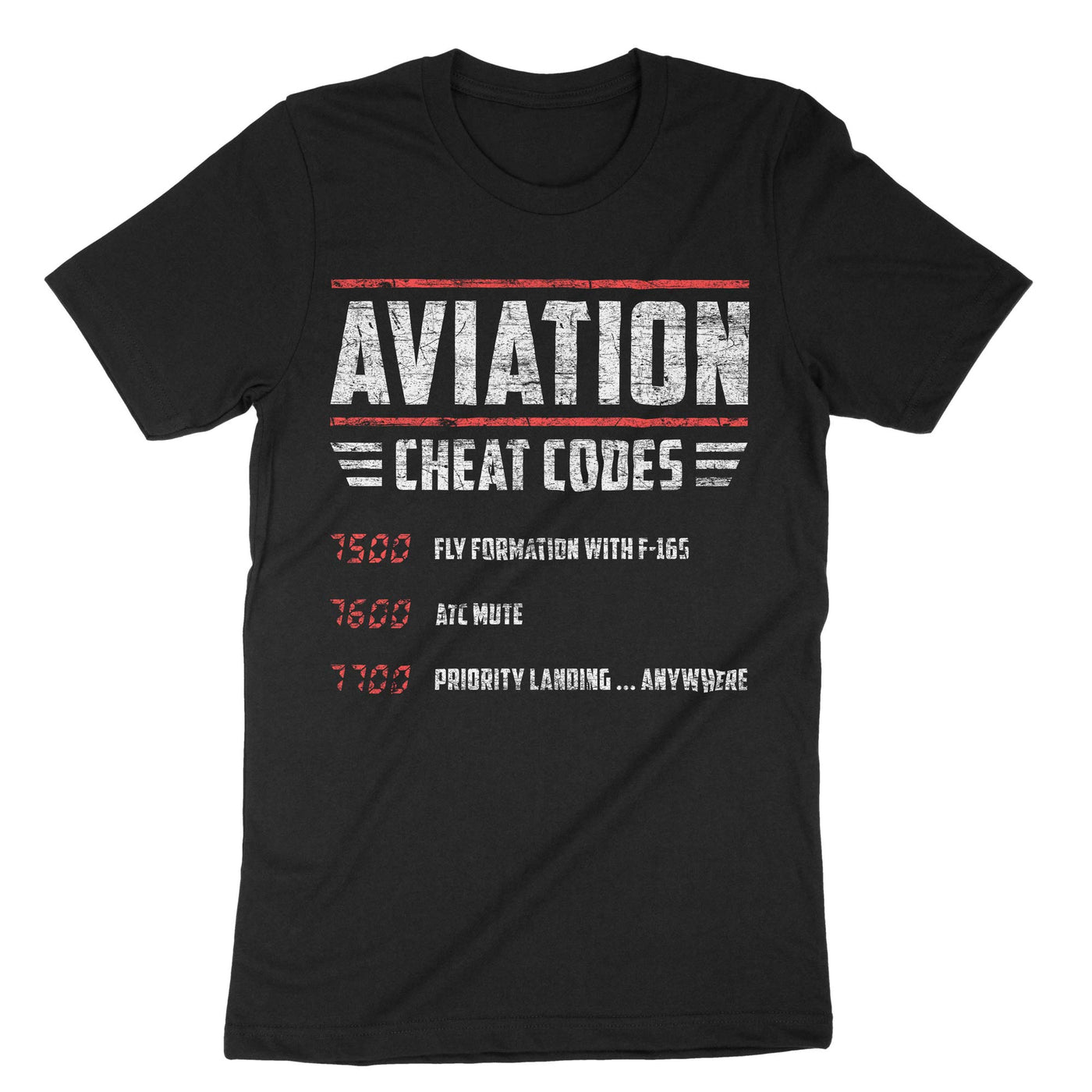 Black Aviation Cheat Codes T-Shirt#color_black