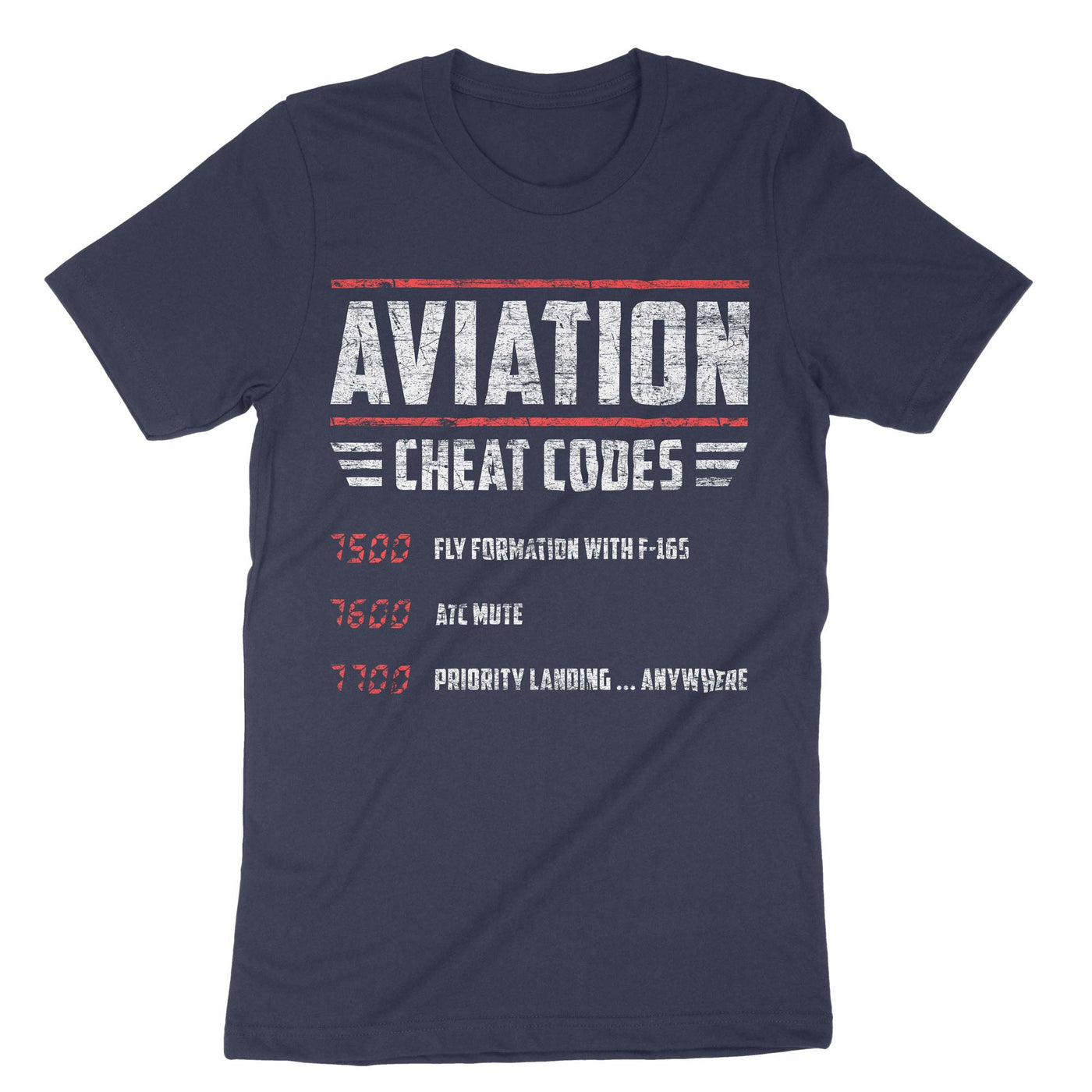 Navy Aviation Cheat Codes T-Shirt#color_navy