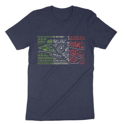 Navy Aztec Calendar Mexican Eagle T-Shirt#color_navy