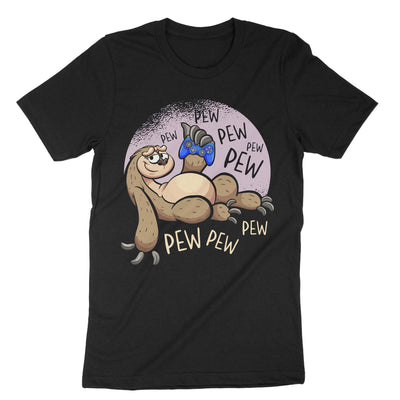 Black Gamer Sloth T-Shirt#color_black