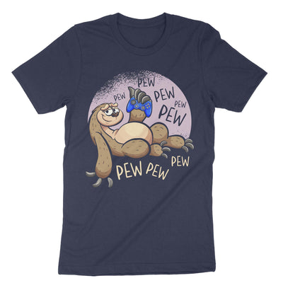 Navy Gamer Sloth T-Shirt#color_navy