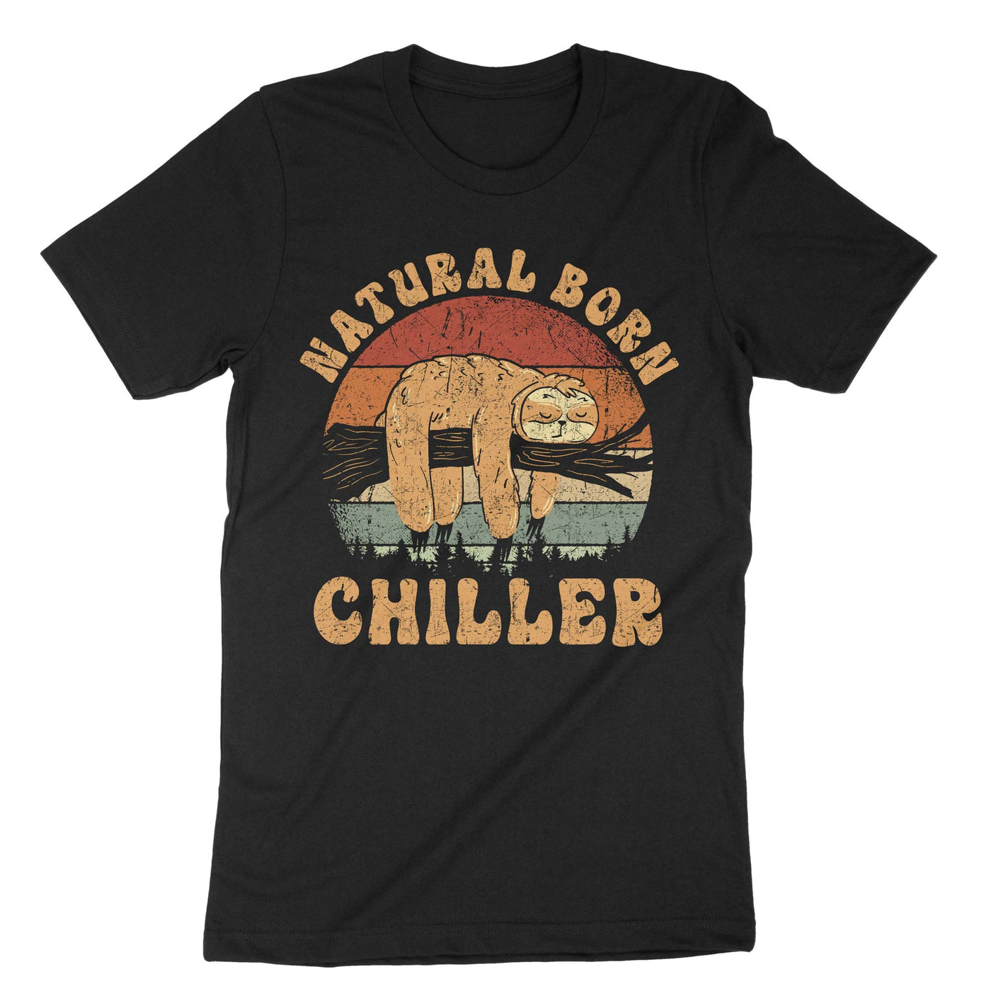 Black Natural Born Chiller T-Shirt#color_black