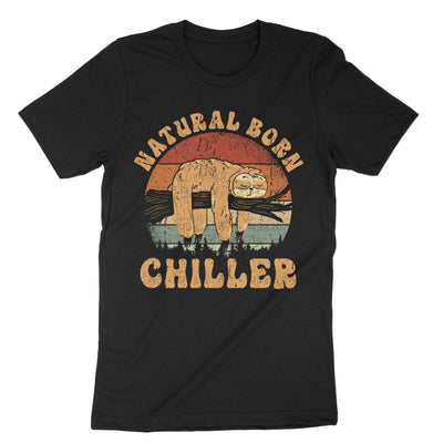 Black Natural Born Chiller T-Shirt#color_black