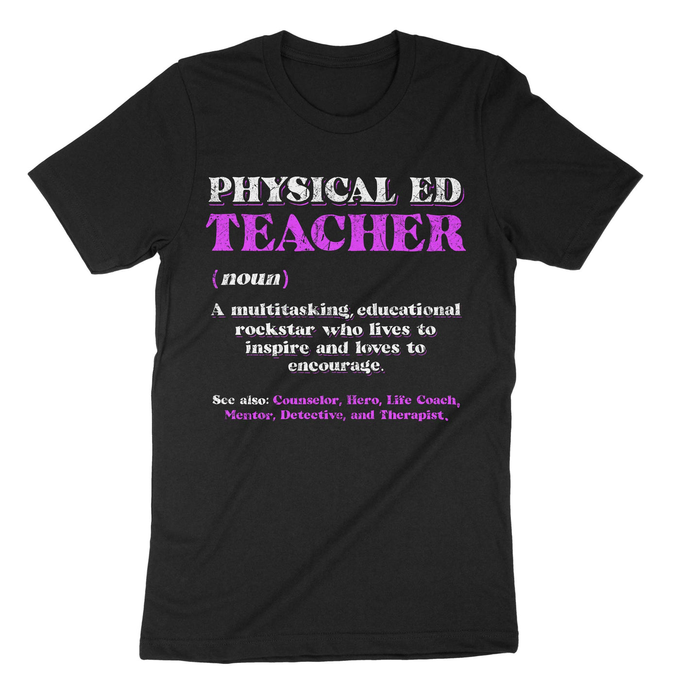 Black Physical Education Teacher T-Shirt#color_black