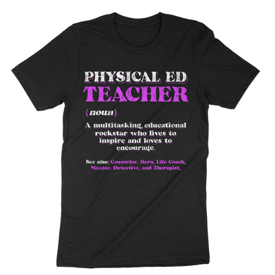 Black Physical Education Teacher T-Shirt#color_black