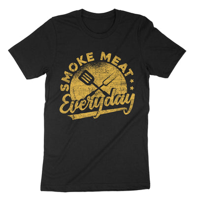 Black Smoke Meat Every Day T-Shirt#color_black