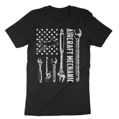 Black Aircraft Mechanic Aviation Tech T-Shirt#color_black