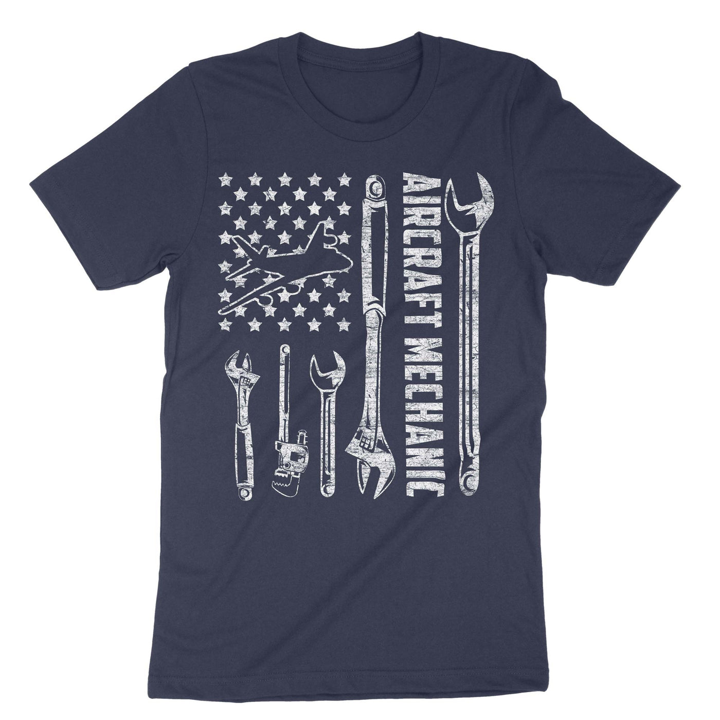 Navy Aircraft Mechanic Aviation Tech T-Shirt#color_navy