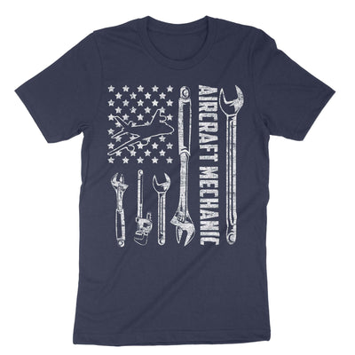 Navy Aircraft Mechanic Aviation Tech T-Shirt#color_navy