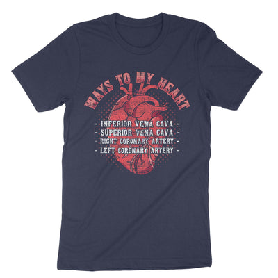 Navy Ways To My Heart Cardiologist T-Shirt#color_navy