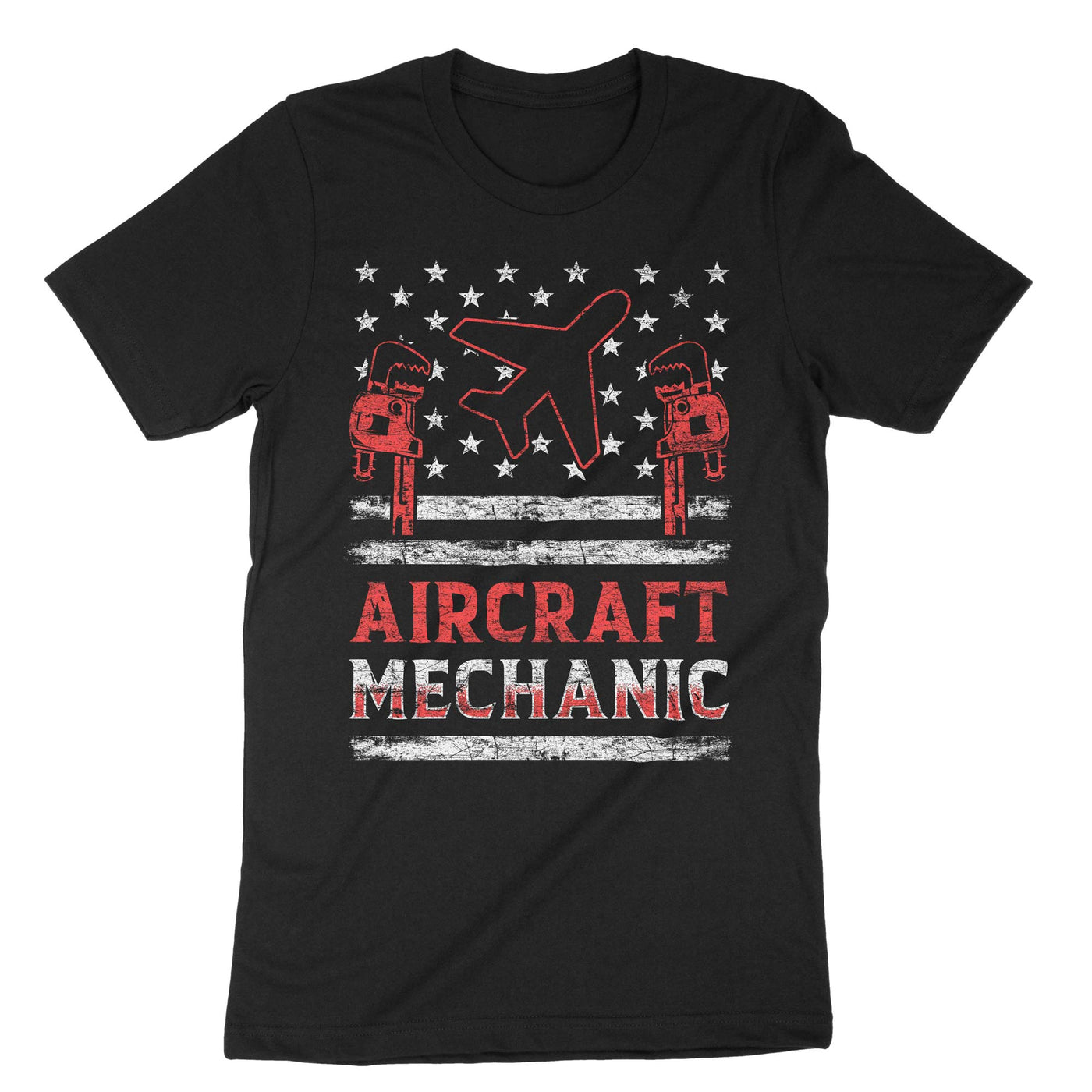 Black Aircraft Mechanic Aviation Tech T-Shirt#color_black