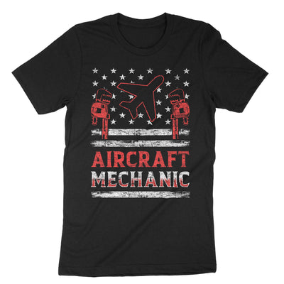 Black Aircraft Mechanic Aviation Tech T-Shirt#color_black