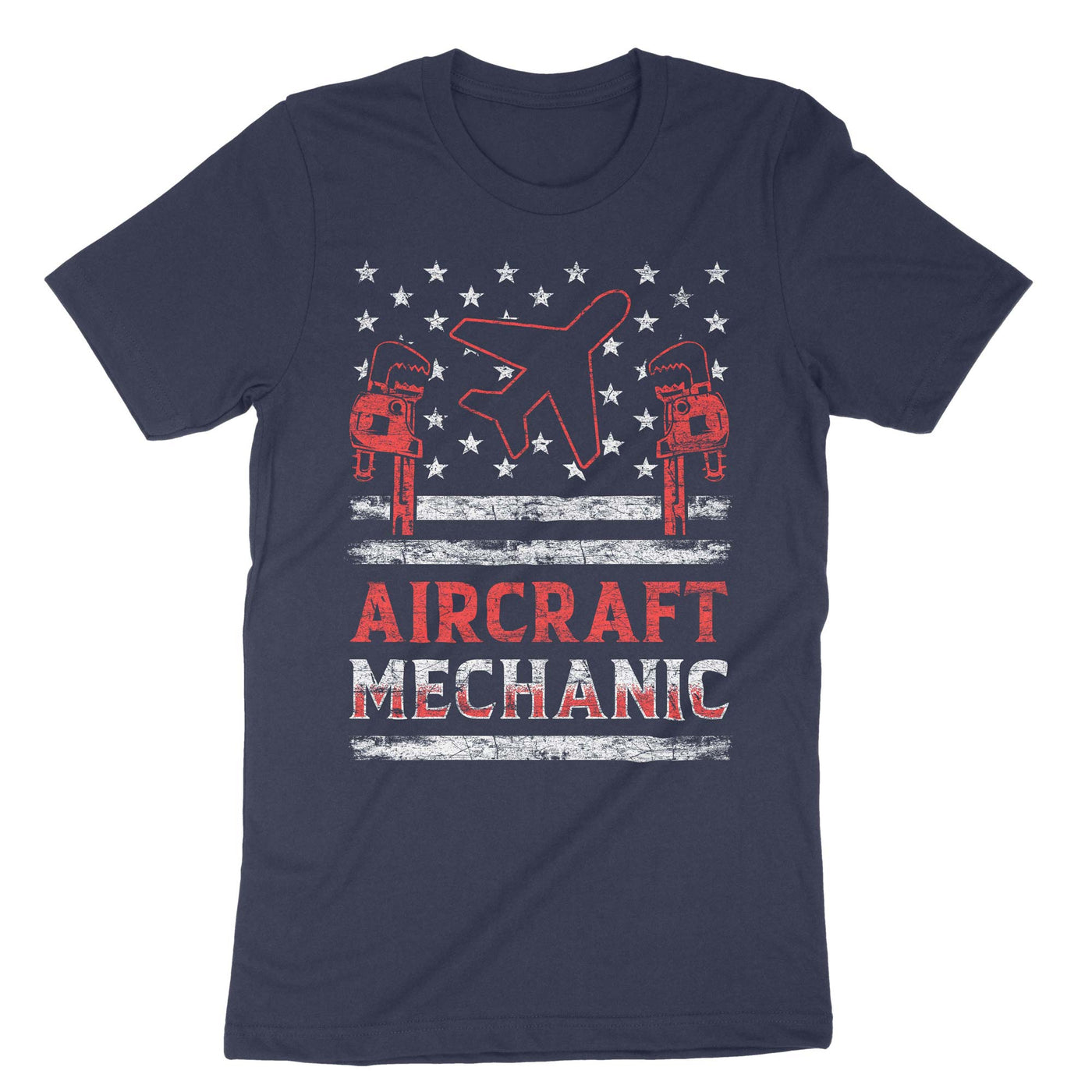 Navy Aircraft Mechanic Aviation Tech T-Shirt#color_navy