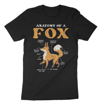 Black Anatomy Of A Fox T-Shirt#color_black