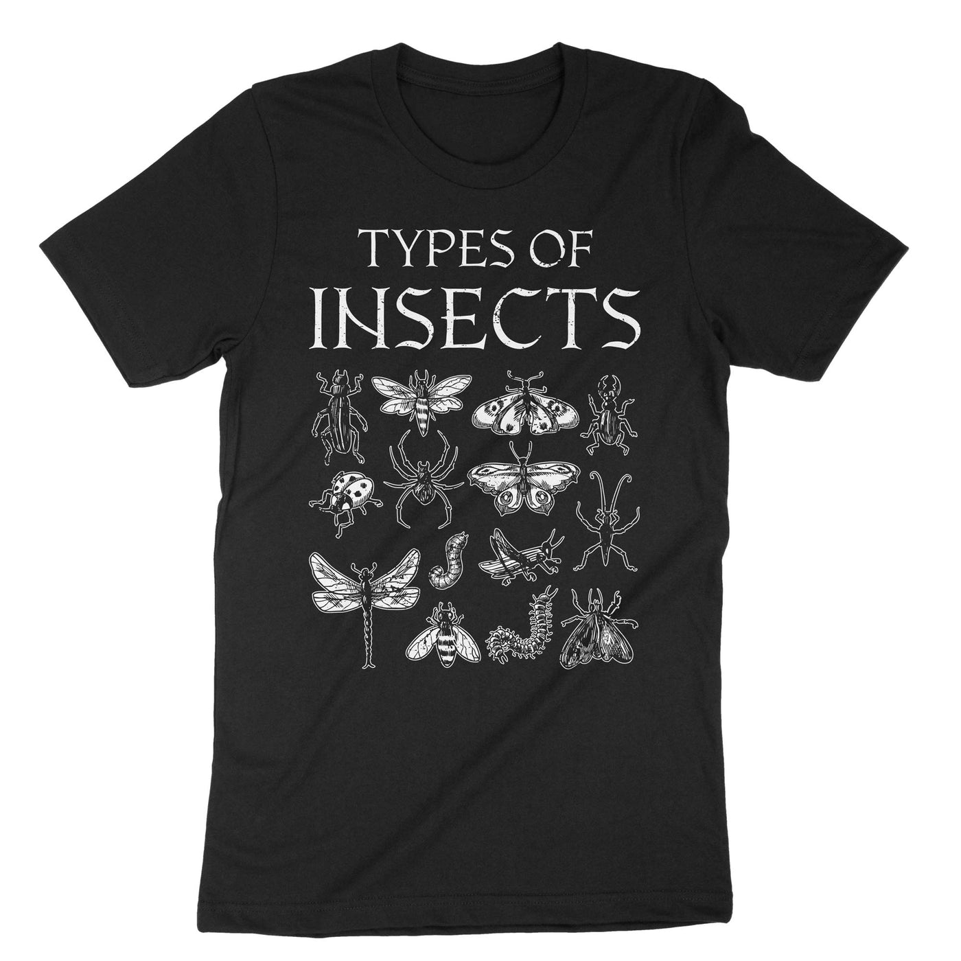Black Types Of Insects T-Shirt#color_black