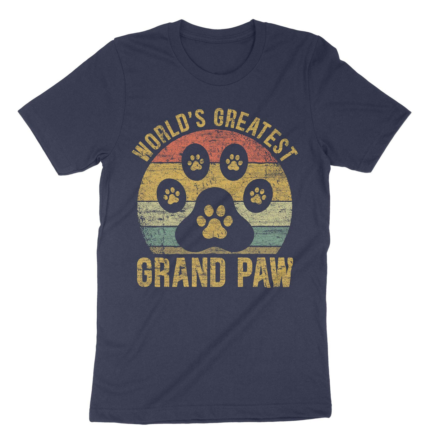 Navy World's Greatest Grand Paw T-Shirt#color_navy