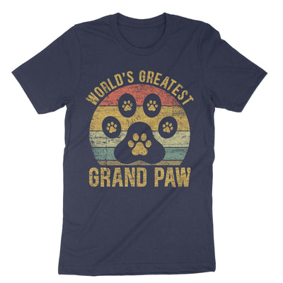 Navy World's Greatest Grand Paw T-Shirt#color_navy