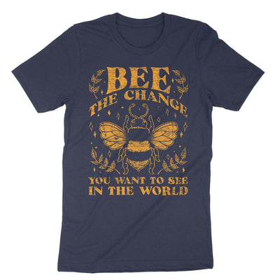 Navy Bee The Change You Want To See In T-Shirt#color_navy