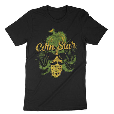 Black Corn Star Funny Sunglasses T-Shirt#color_black