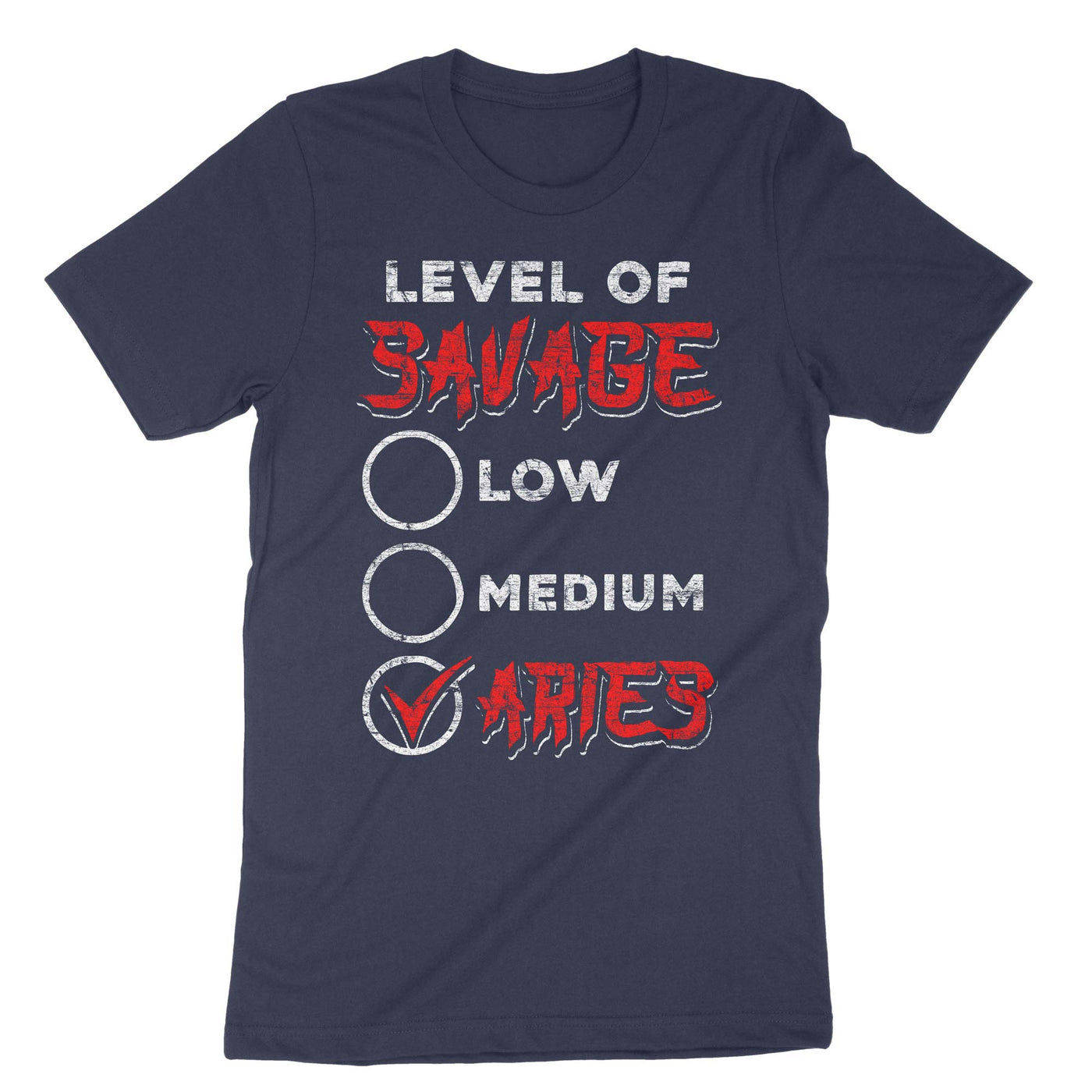 Navy Level Of Savage Low Medium Aries T-Shirt#color_navy