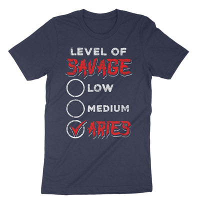 Navy Level Of Savage Low Medium Aries T-Shirt#color_navy
