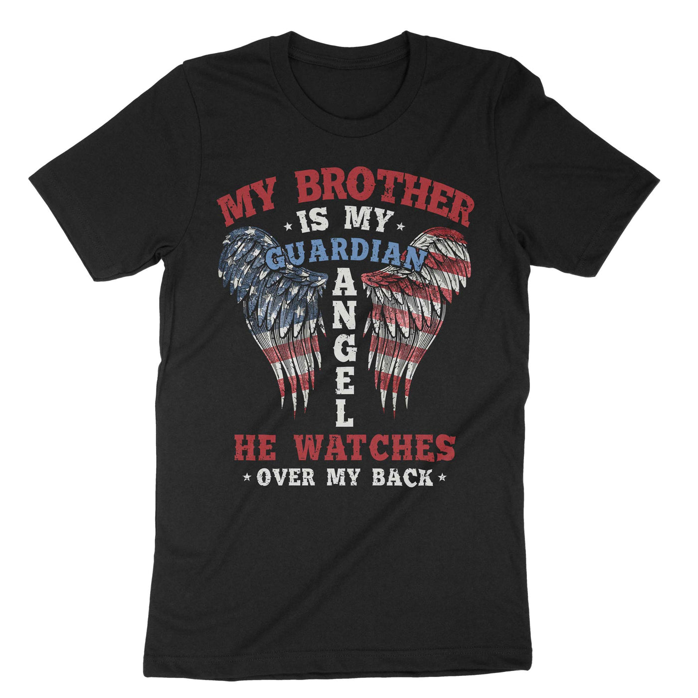 Black My Brother Is My Guardian Angel T-Shirt#color_black