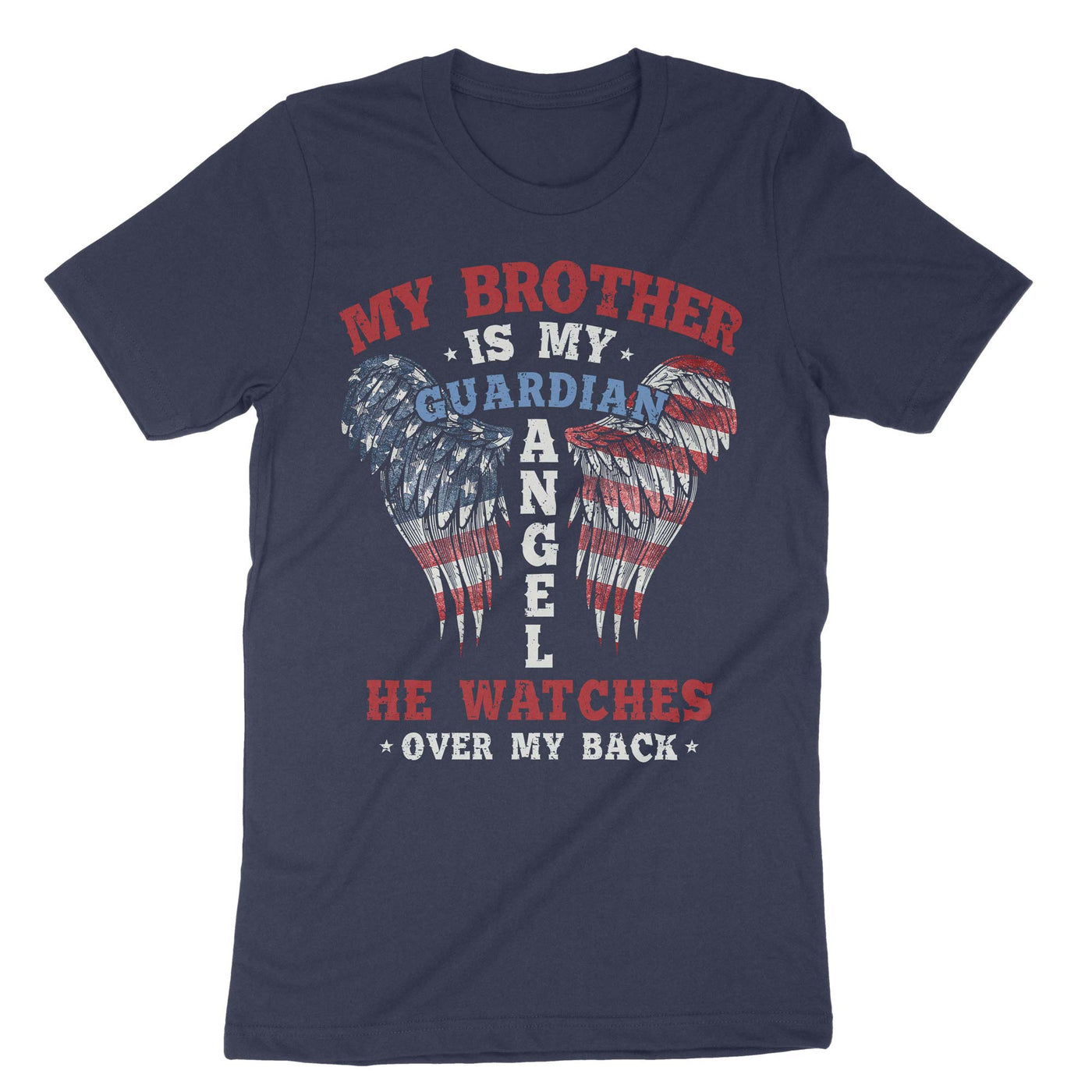 Navy My Brother Is My Guardian Angel T-Shirt#color_navy