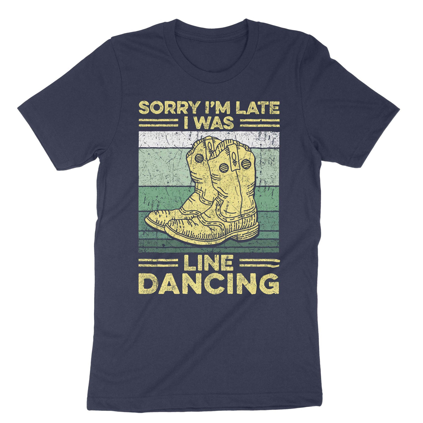 Navy Sorry Im Late I Was Line Dancing T-Shirt#color_navy