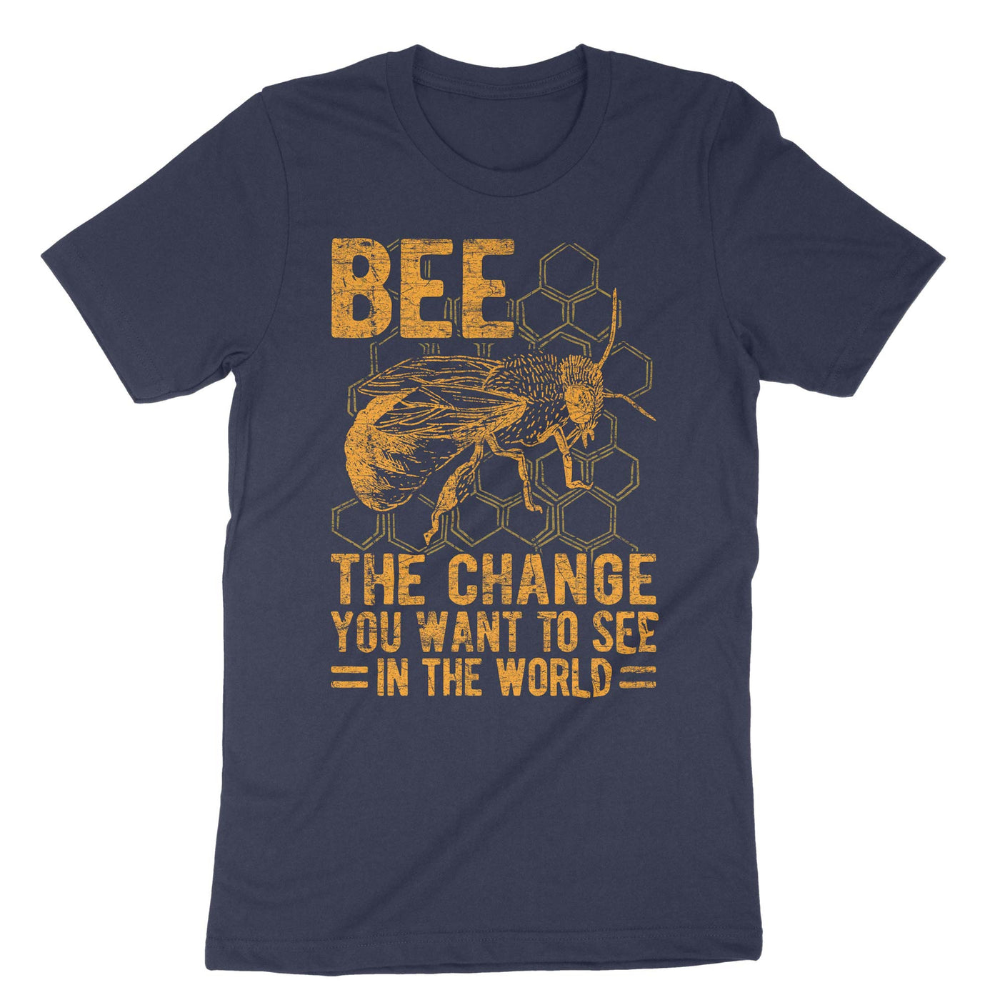 Navy Bee The Change You Want To See In T-Shirt#color_navy