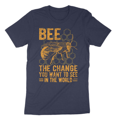 Navy Bee The Change You Want To See In T-Shirt#color_navy