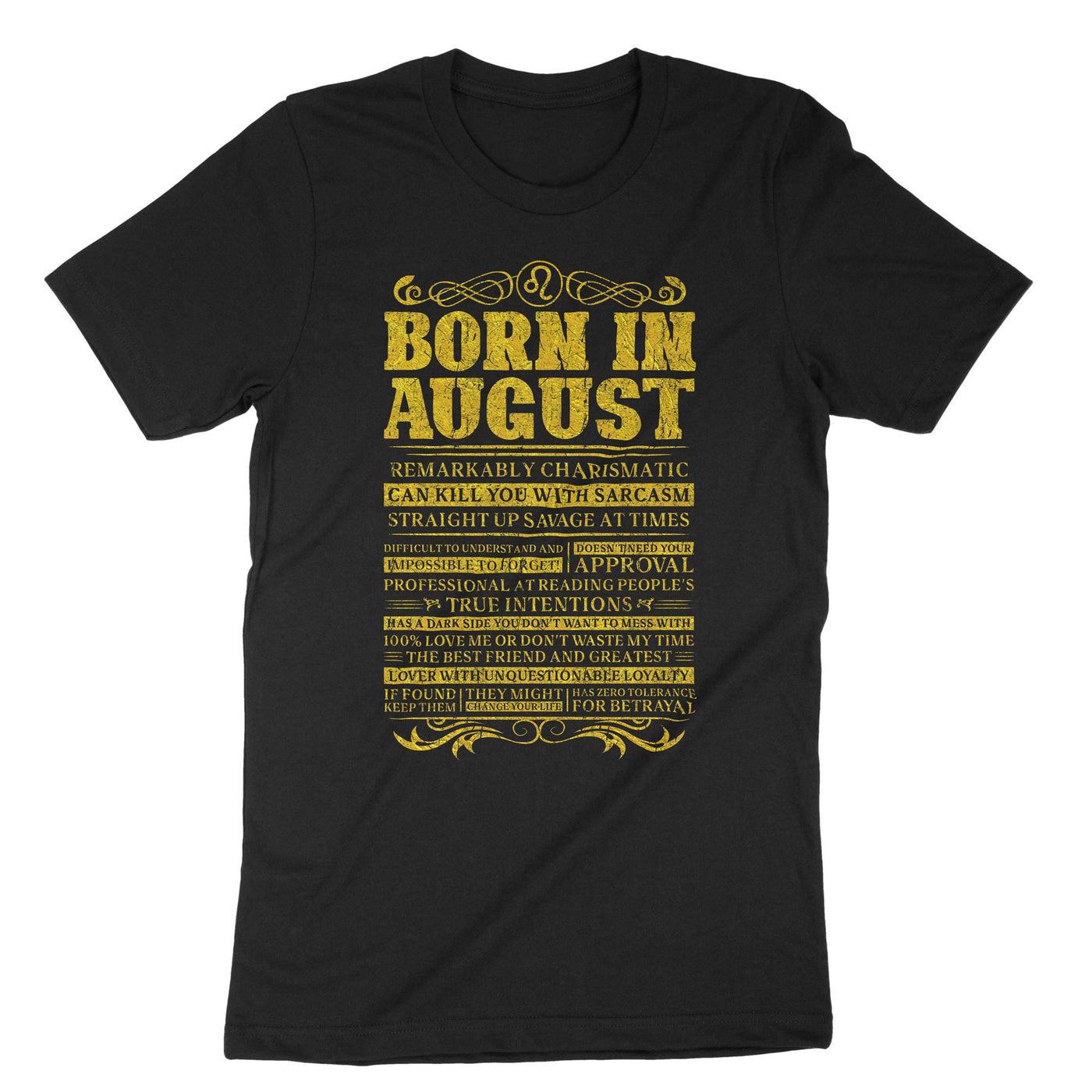 Black Born In August Birth Month Shirt T-Shirt#color_black