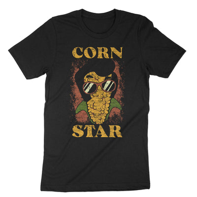 Black Corn Star Funny Sunglasses T-Shirt#color_black