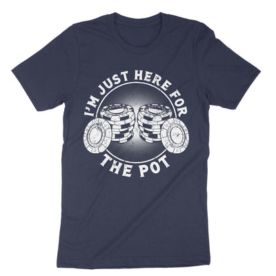Navy Im Just Here For The Pot Poker T-Shirt#color_navy