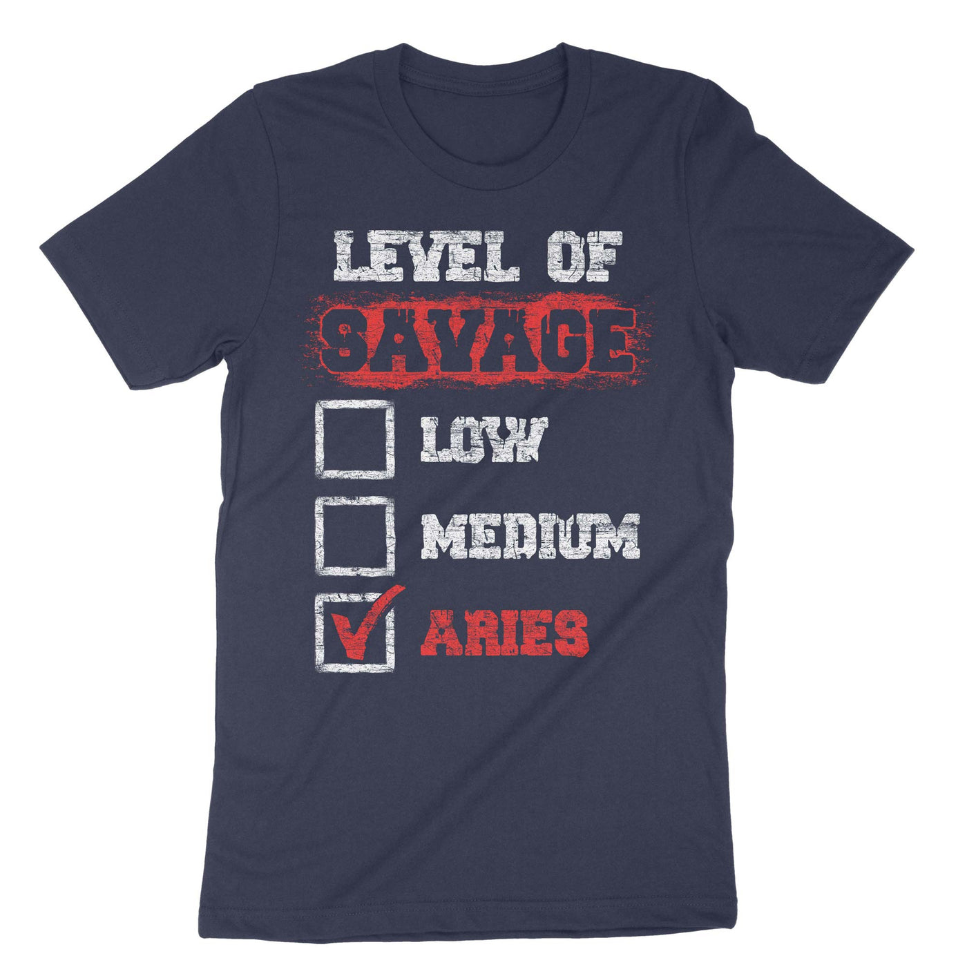 Navy Level Of Savage Low Medium Aries T-Shirt#color_navy