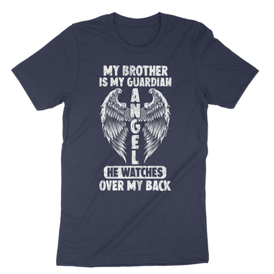 Navy My Brother Is My Guardian Angel T-Shirt#color_navy