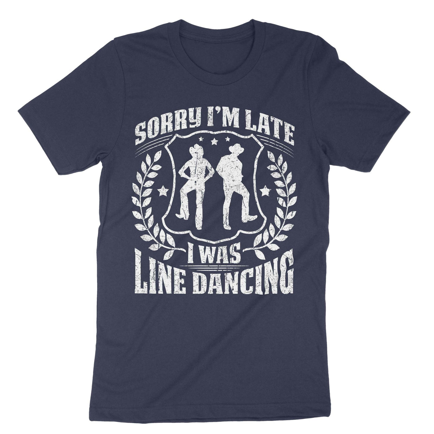 Navy Sorry Im Late I Was Line Dancing T-Shirt#color_navy