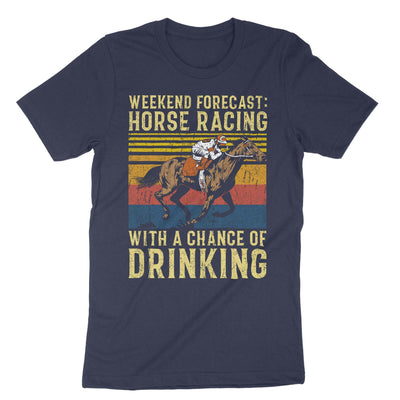 Navy Weekend Forecast Horse Riding With A Chance Of Drinking T-Shirt#color_navy