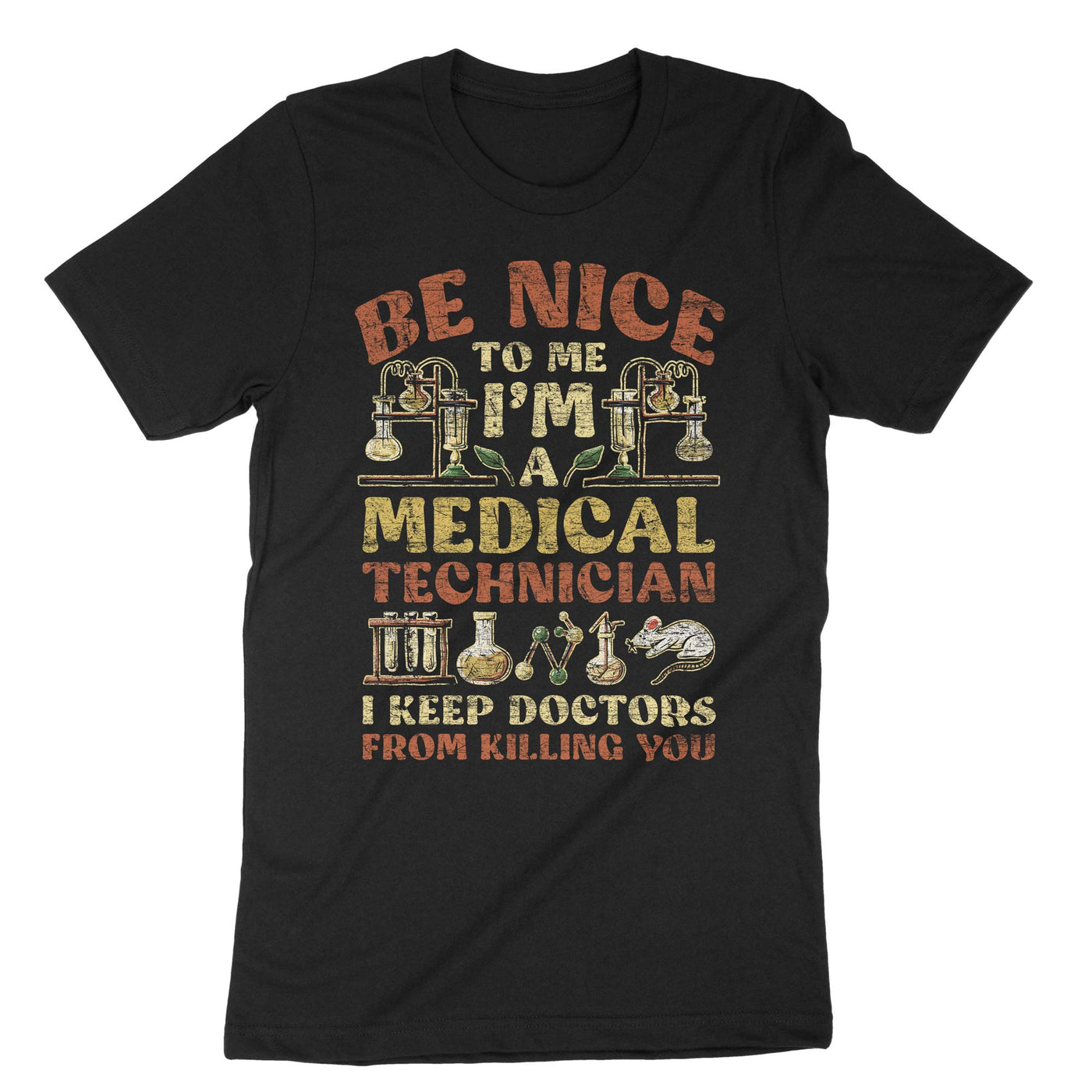 Black Funny Medical Lab Tech T-Shirt#color_black