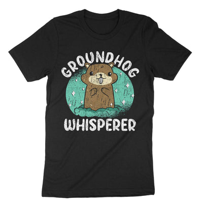 Black Groundhog Whisperer T-Shirt#color_black