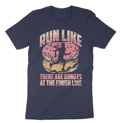 Navy Run Like There Are Donuts At The Finish Line T-Shirt#color_navy