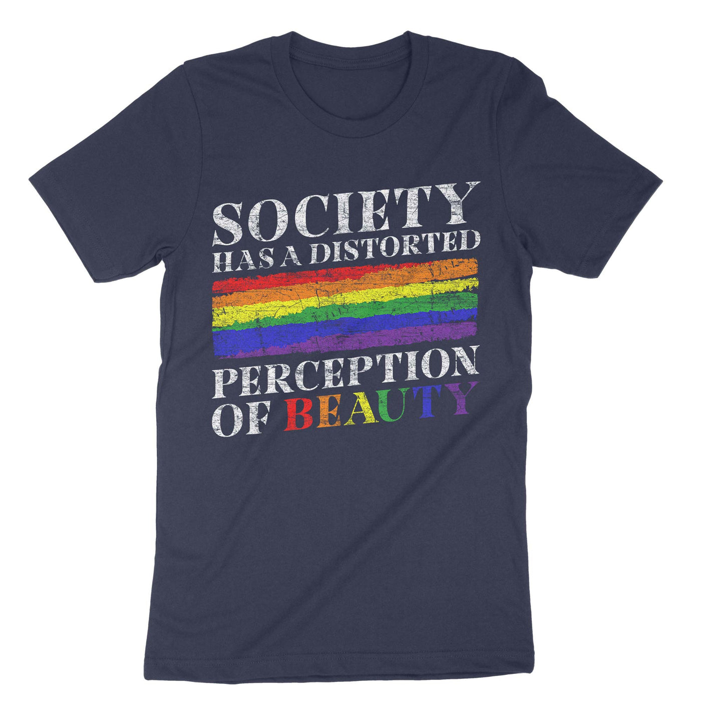 Navy Society Has A Distorted Perception Of Beauty T-Shirt#color_navy