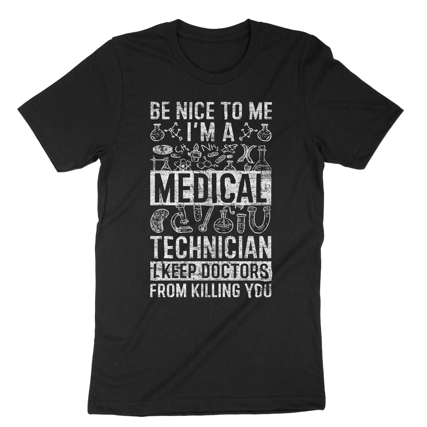 Black Funny Medical Lab Tech T-Shirt#color_black