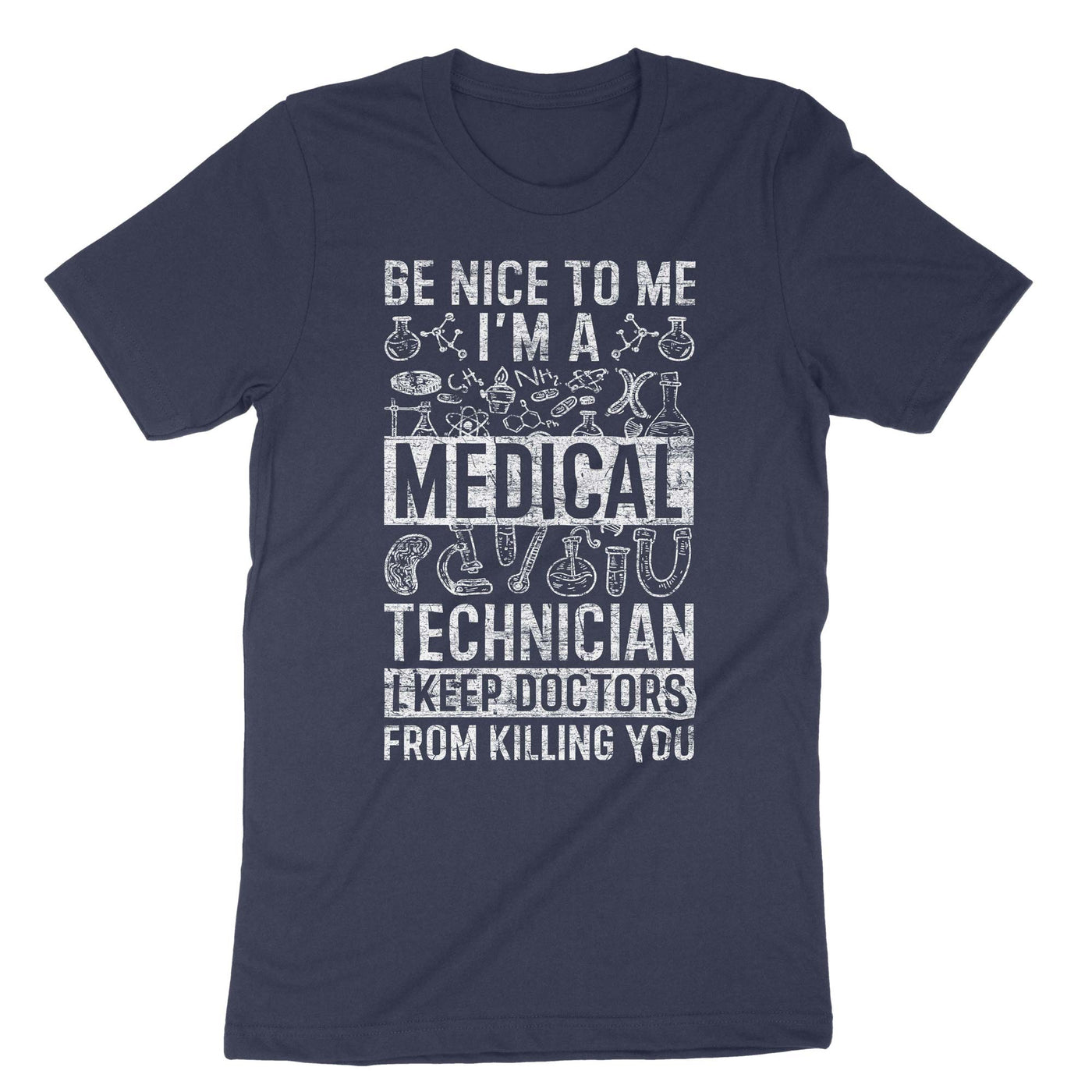 Navy Funny Medical Lab Tech T-Shirt#color_navy