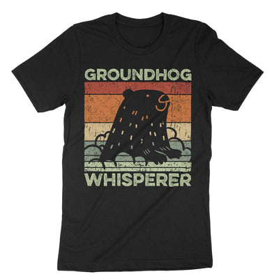 Black Groundhog Whisperer T-Shirt#color_black