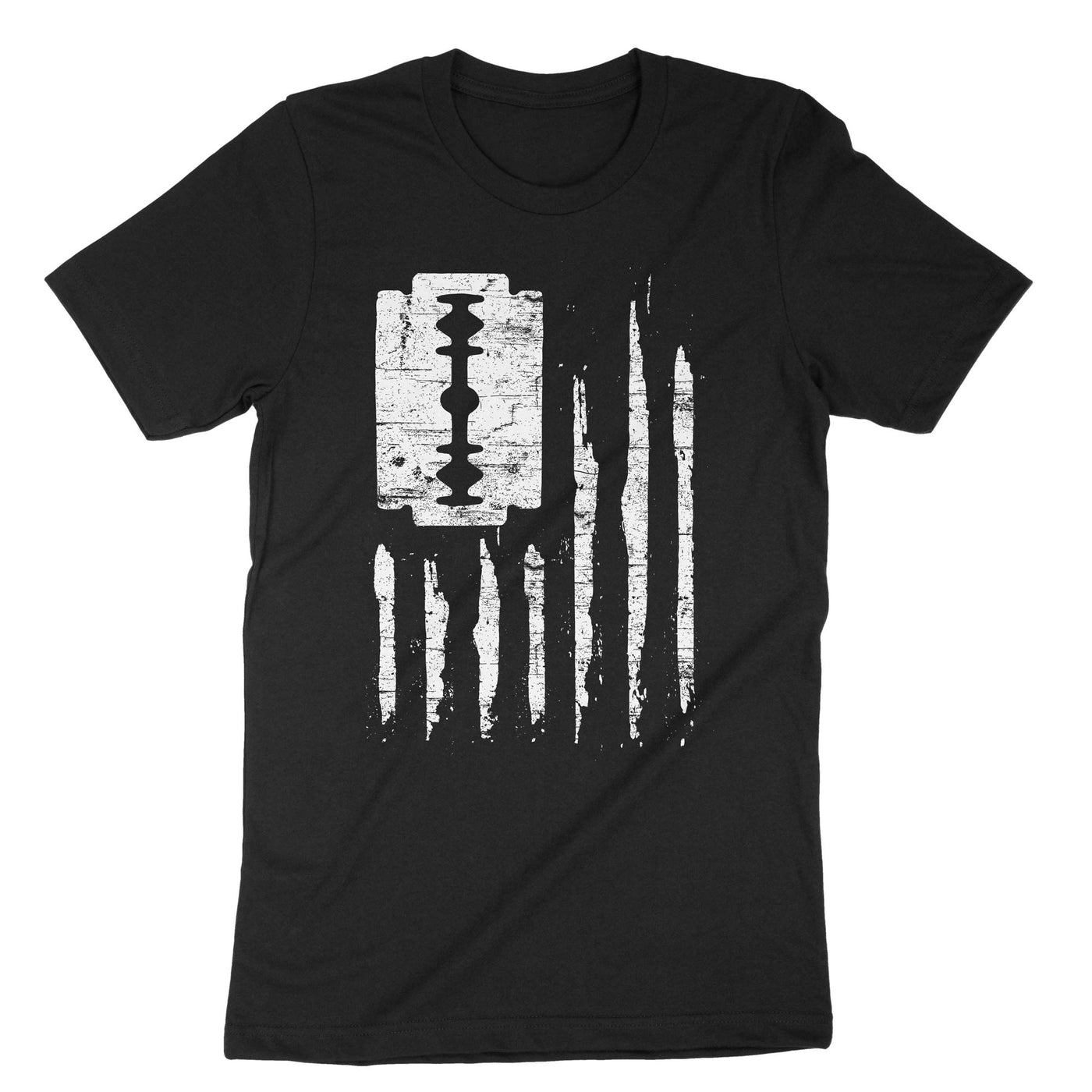 Black Line Of Cocaine Usa Flag T-Shirt#color_black