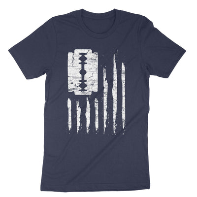 Navy Line Of Cocaine Usa Flag T-Shirt#color_navy