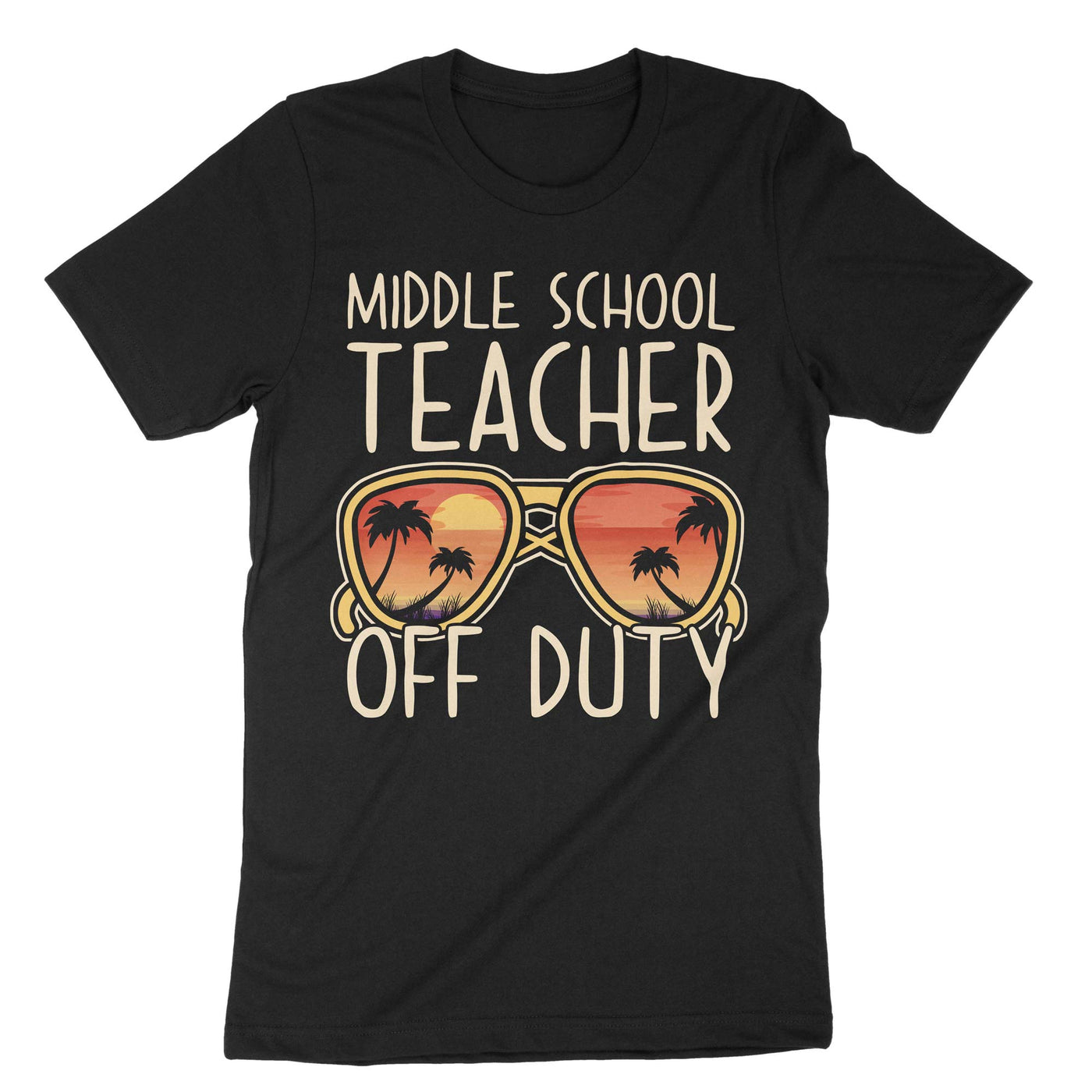 Black Middle School Teacher Off Duty T-Shirt#color_black