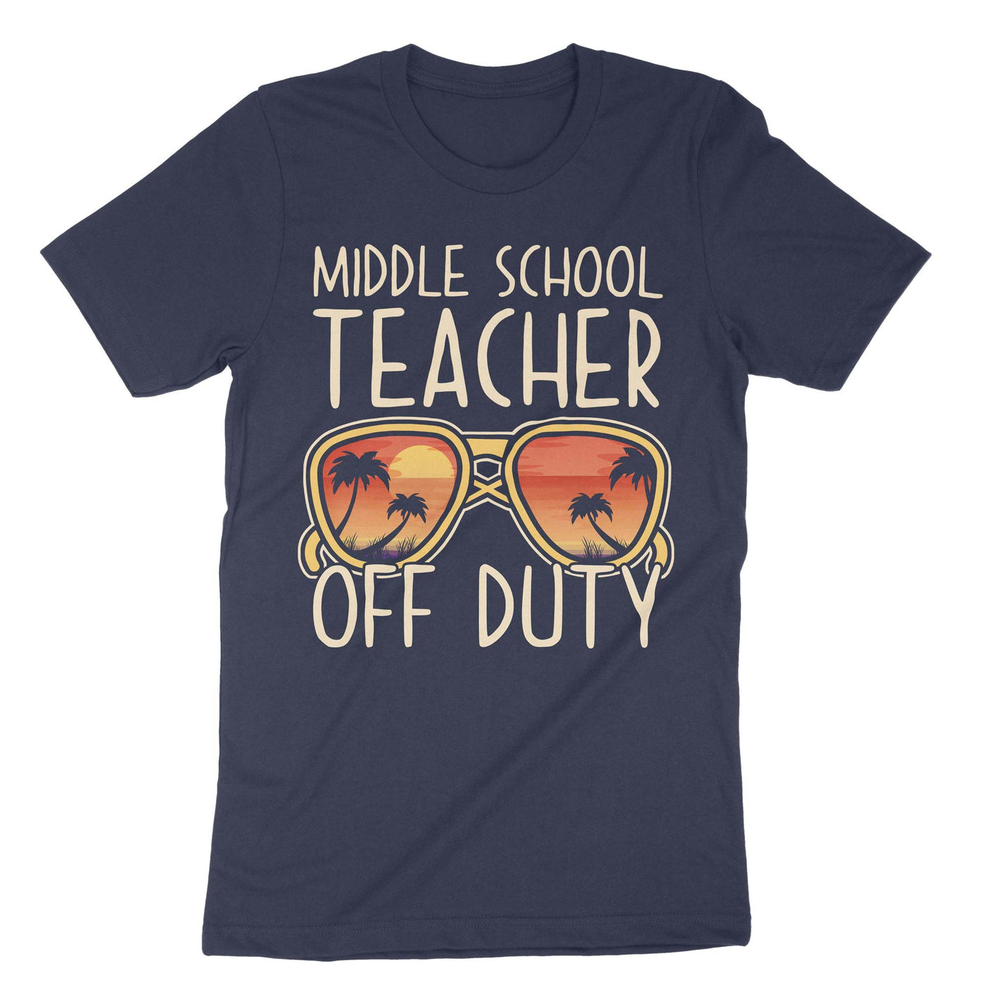 Navy Middle School Teacher Off Duty T-Shirt#color_navy