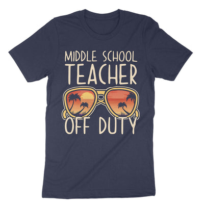 Navy Middle School Teacher Off Duty T-Shirt#color_navy