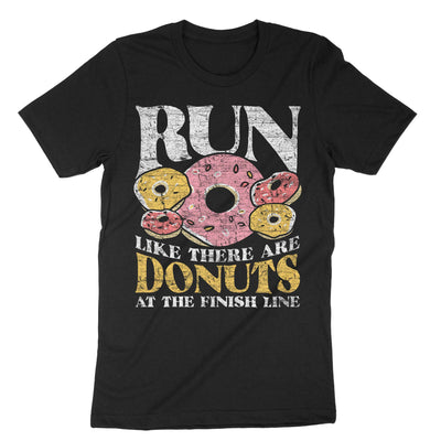 Black Run Like There Are Donuts At The Finish Line T-Shirt#color_black